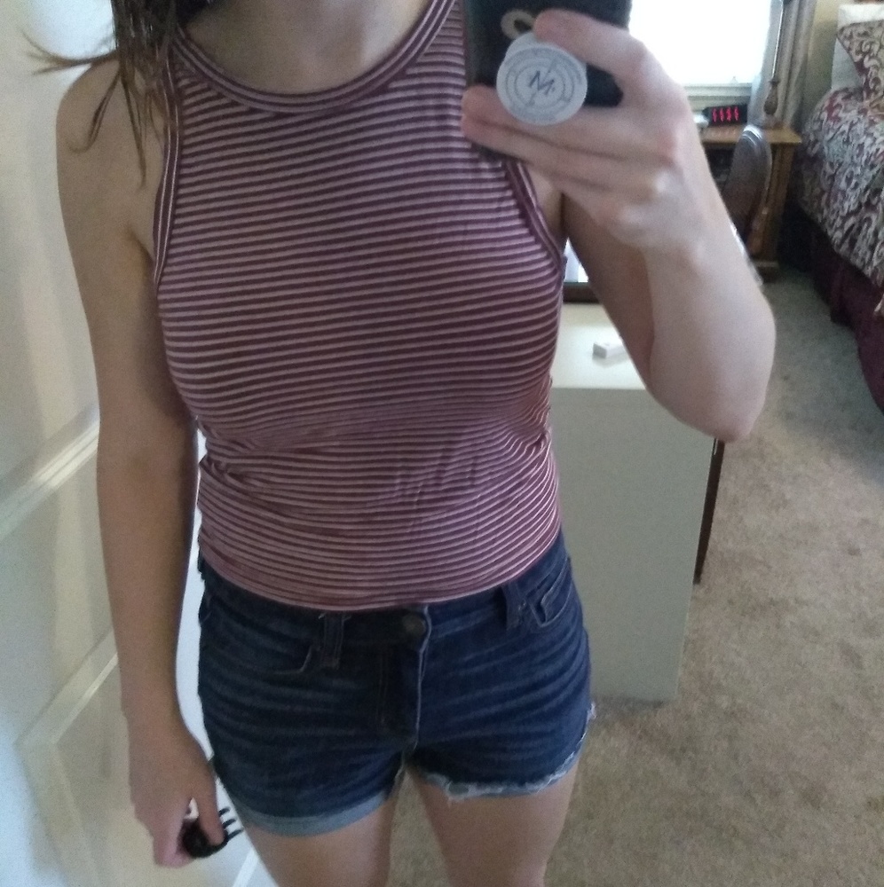 Rust colored striped tank
